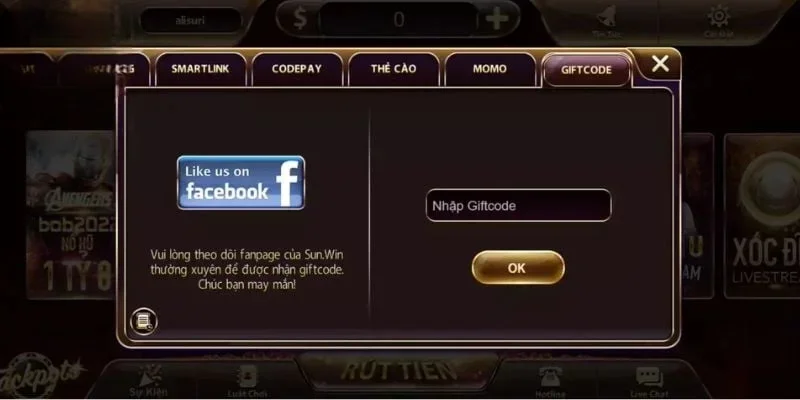 Người chơi mới tham gia cổng game sẽ được thưởng nóng ngay một giftcode trị giá 100k